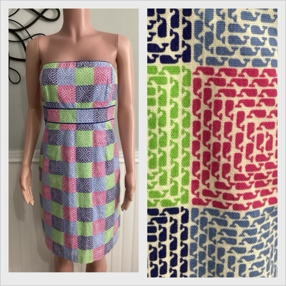 Vineyard Vines Nwot Whale Patchwork Print Aurora … - image 1